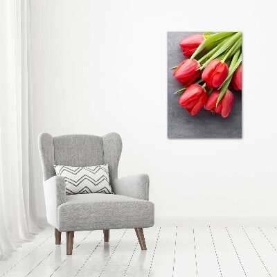 Staand foto plexiglas Rode tulpen