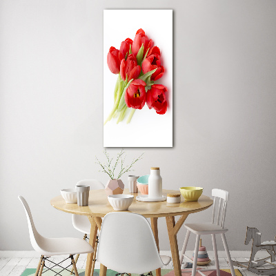 Staand foto in plexiglas Rode tulpen
