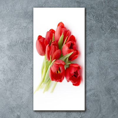 Staand foto in plexiglas Rode tulpen