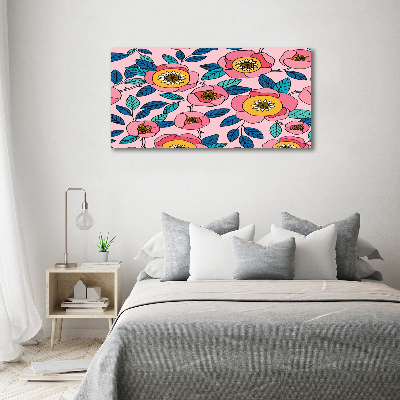 Foto canvas Roze bloemen