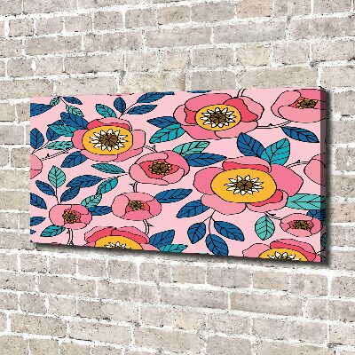 Foto canvas Roze bloemen