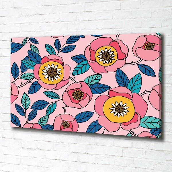 Foto canvas Roze bloemen