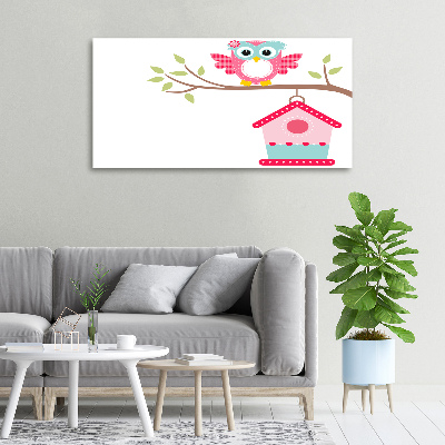 Foto op canvas Uil op een tak