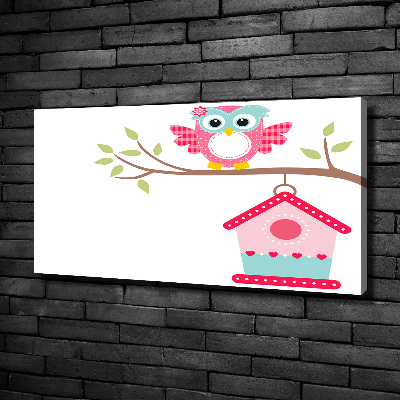 Foto op canvas Uil op een tak