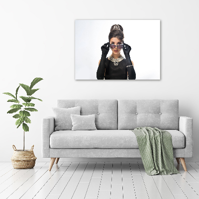 Canvas foto Vrouw met bril