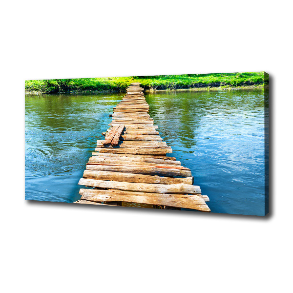 Canvas foto Houten brug
