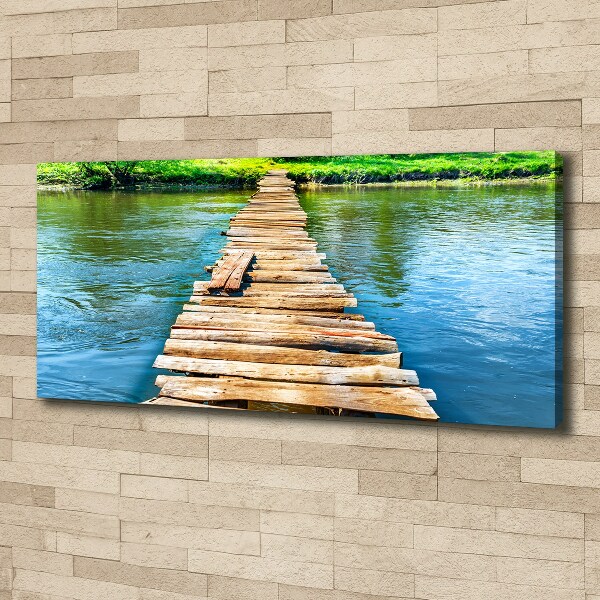 Canvas foto Houten brug