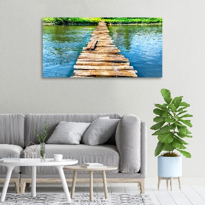 Canvas foto Houten brug