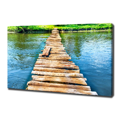 Canvas foto Houten brug