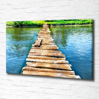Canvas foto Houten brug