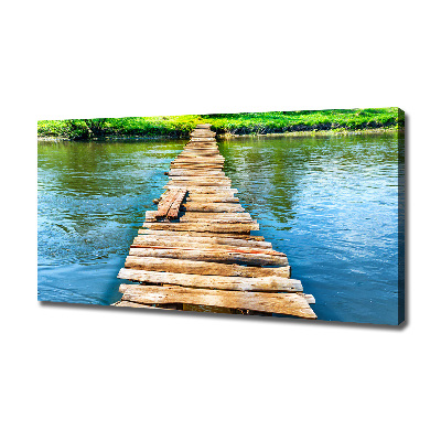 Canvas foto Houten brug