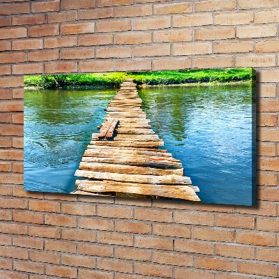 Canvas foto Houten brug