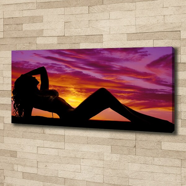 Foto canvas Silhouet van een vrouw