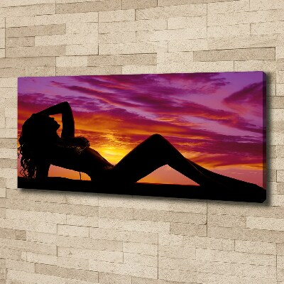 Foto canvas Silhouet van een vrouw