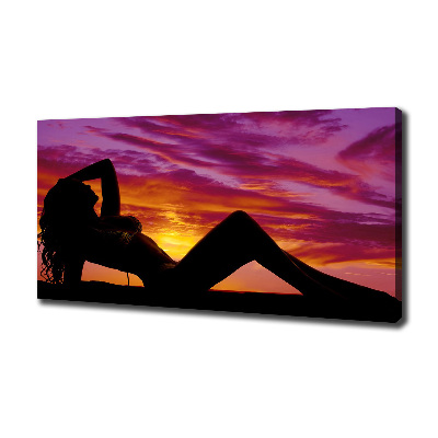 Foto canvas Silhouet van een vrouw