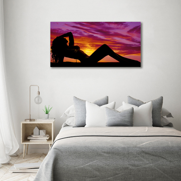 Foto canvas Silhouet van een vrouw