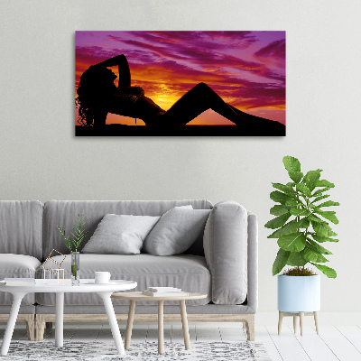 Foto canvas Silhouet van een vrouw