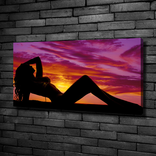Foto canvas Silhouet van een vrouw
