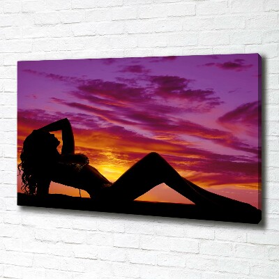 Foto canvas Silhouet van een vrouw