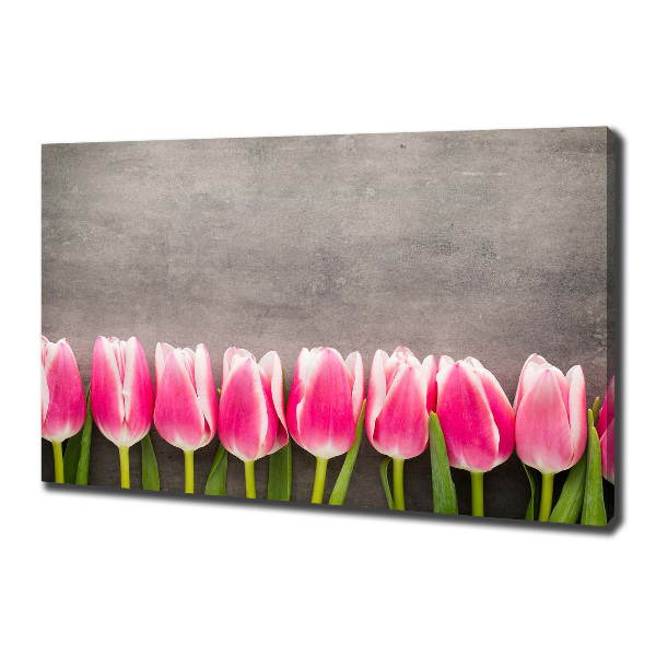 Canvas schilderij Roze tulpen