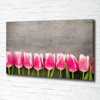 Canvas schilderij Roze tulpen