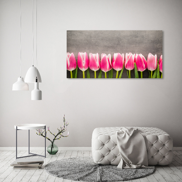 Canvas schilderij Roze tulpen