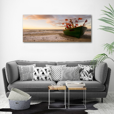 Foto op canvas Vissersboot strand