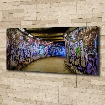 Foto canvas Graffiti in de metro