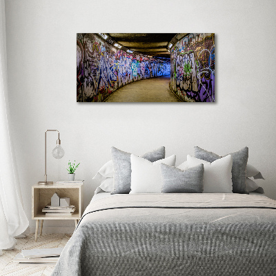 Foto canvas Graffiti in de metro