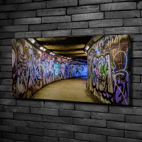 Foto canvas Graffiti in de metro
