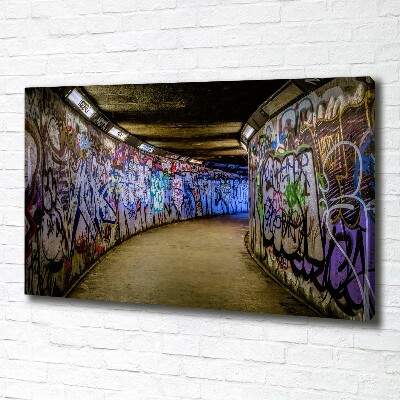 Foto canvas Graffiti in de metro