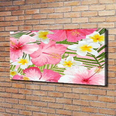 Schilderij op canvas Tropische bloemen