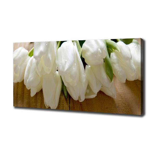 Canvas foto Witte tulpen