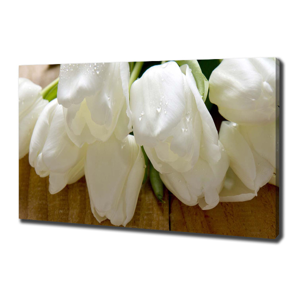Canvas foto Witte tulpen