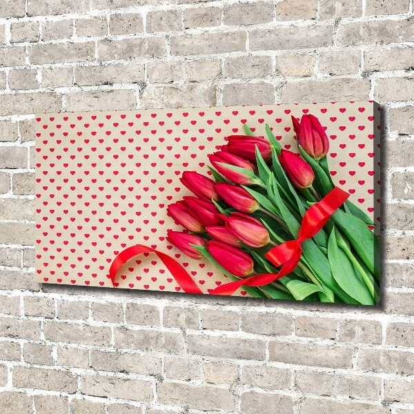 Foto canvas Hartvormige tulpen