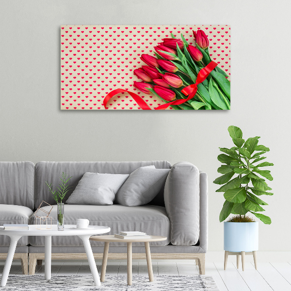 Foto canvas Hartvormige tulpen