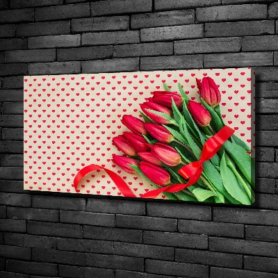 Foto canvas Hartvormige tulpen
