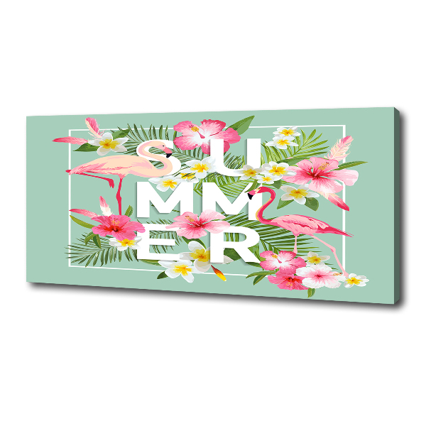 Schilderij op canvas Vakanties en flamingo's