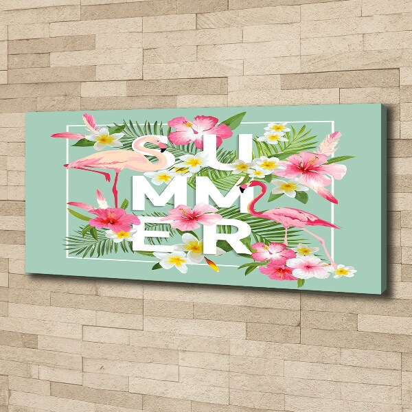 Schilderij op canvas Vakanties en flamingo's