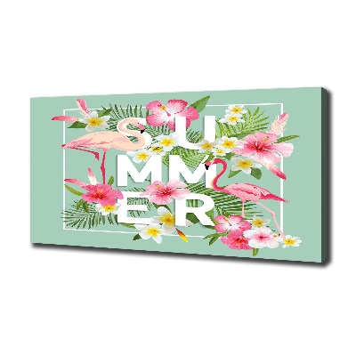 Schilderij op canvas Vakanties en flamingo's