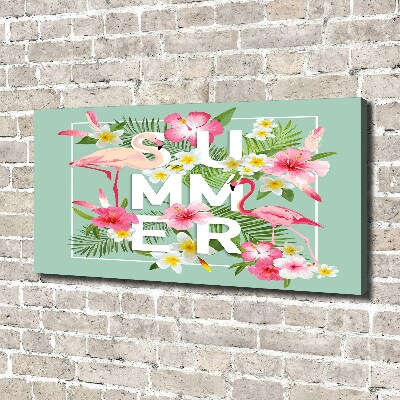 Schilderij op canvas Vakanties en flamingo's