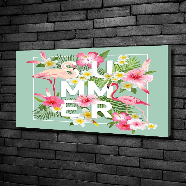 Schilderij op canvas Vakanties en flamingo's