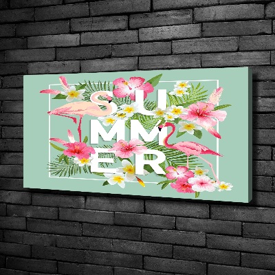 Schilderij op canvas Vakanties en flamingo's