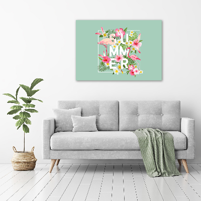 Schilderij op canvas Vakanties en flamingo's