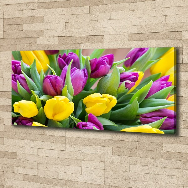 Canvas foto Kleurrijke tulpen