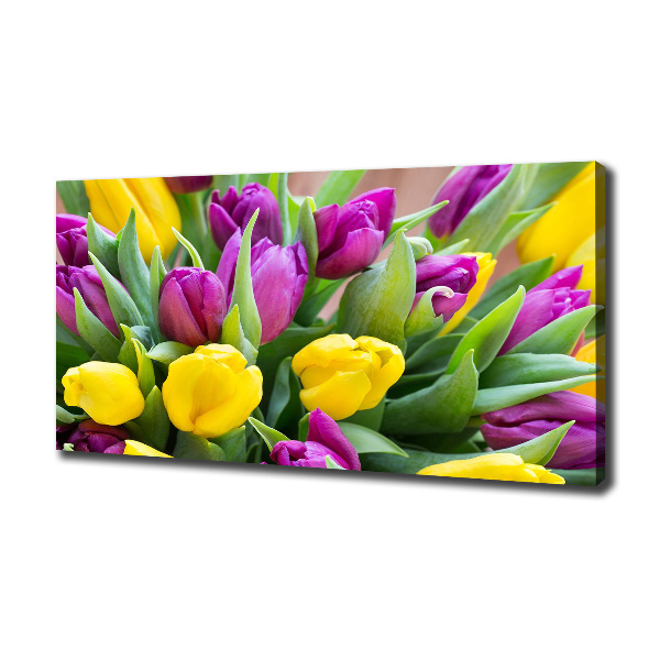Canvas foto Kleurrijke tulpen