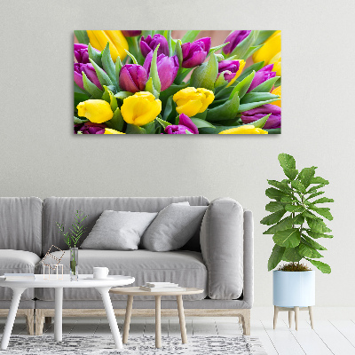 Canvas foto Kleurrijke tulpen