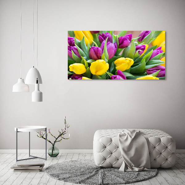 Canvas foto Kleurrijke tulpen