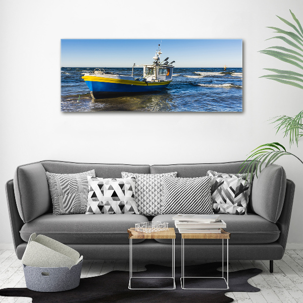 Foto canvas Een patrouilleboot op zee