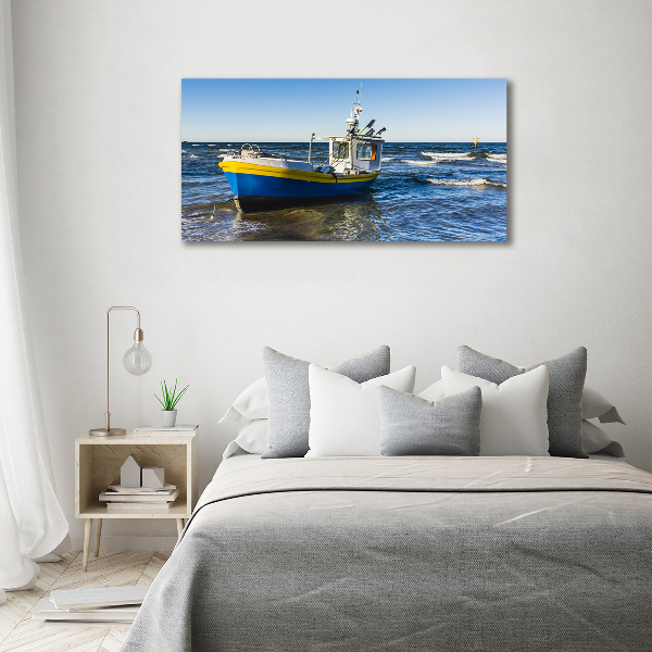 Foto canvas Een patrouilleboot op zee